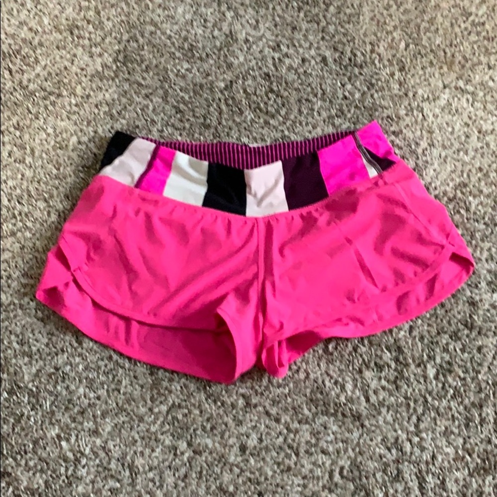 Pink lululemon speed shorts size 4
